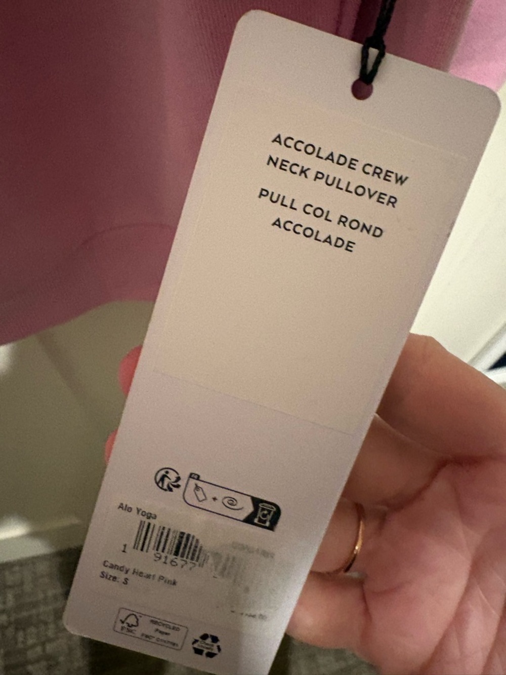 ALO Yoga Accolade Crew Neck Pullover
Small Candy Heart Pink NWT - Picture 7 of 7